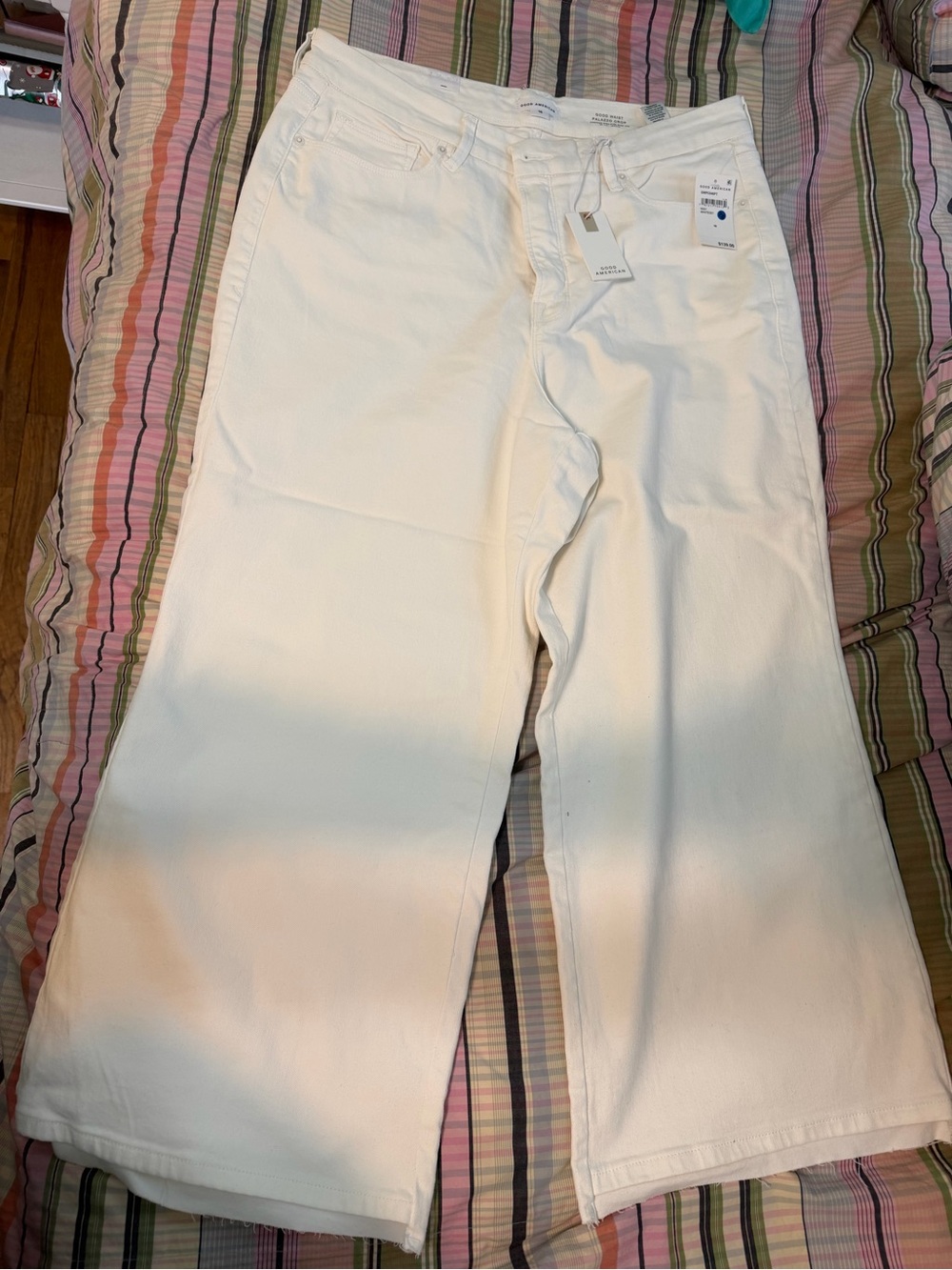 Good American Good Waist Palazzo Crop Jeans, Size 16, NWT, $40